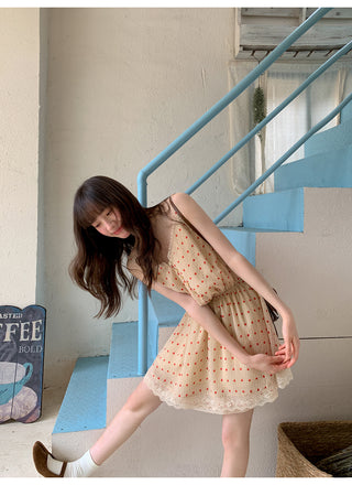 strawberry slip dress