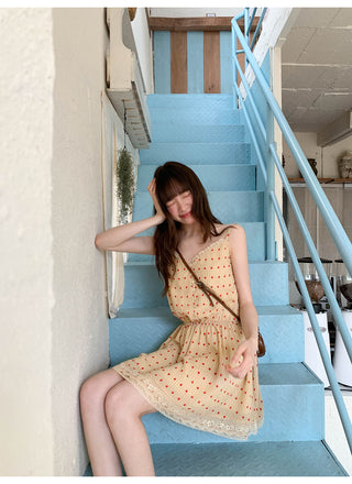 strawberry slip dress