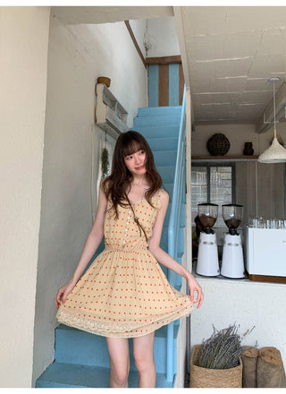 strawberry slip dress