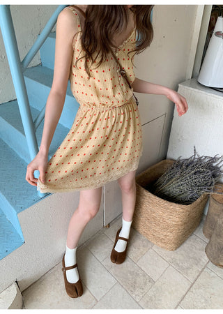 strawberry slip dress