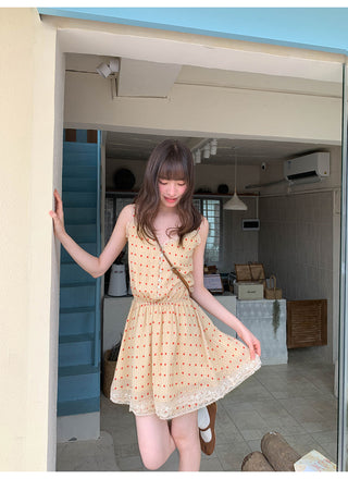 strawberry slip dress