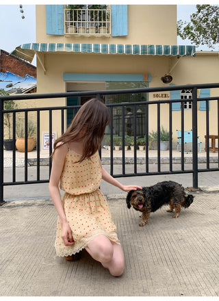 strawberry slip dress