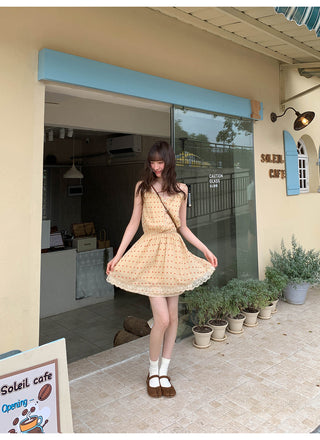 strawberry slip dress