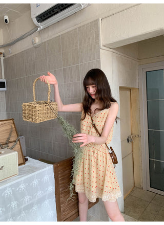 strawberry slip dress