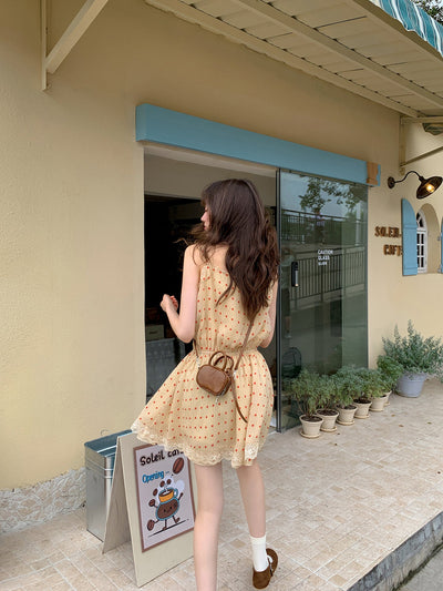 strawberry slip dress
