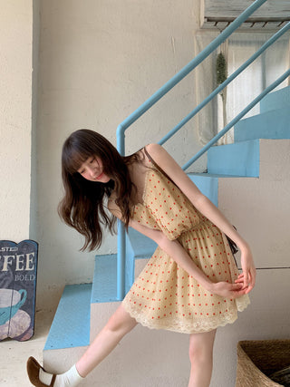 strawberry slip dress
