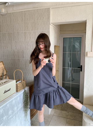 blue plaid dress