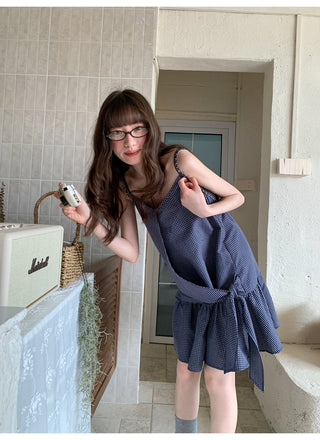 blue plaid dress