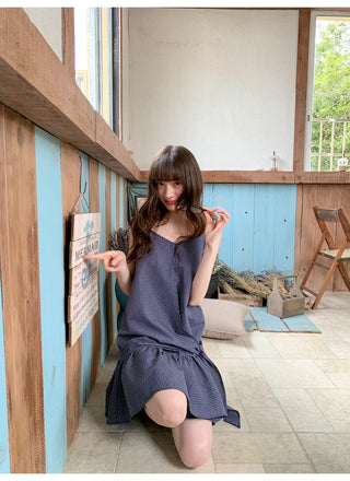 blue plaid dress