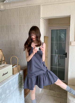 blue plaid dress