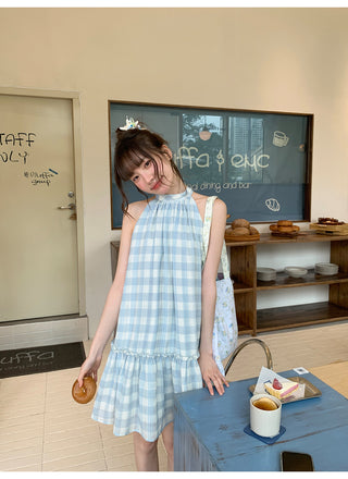 plaid collar dress