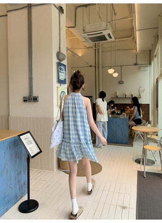 plaid collar dress