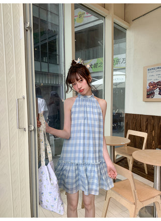 plaid collar dress