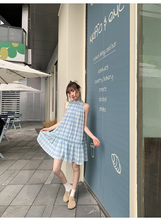 plaid collar dress