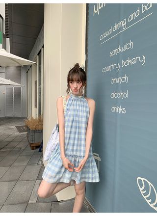 plaid collar dress