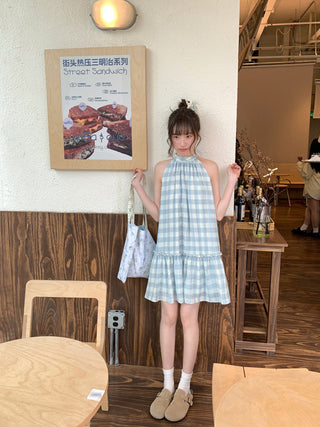 plaid collar dress