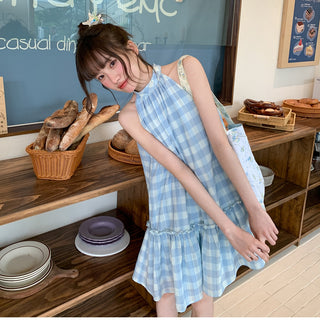 plaid collar dress
