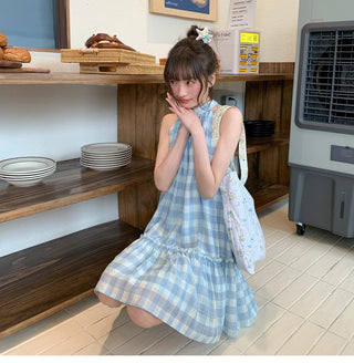 plaid collar dress