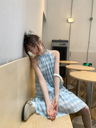 plaid collar dress