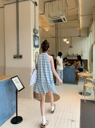 plaid collar dress