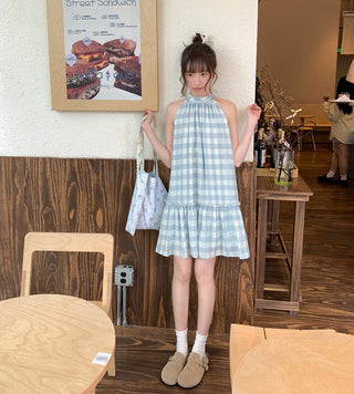 plaid collar dress