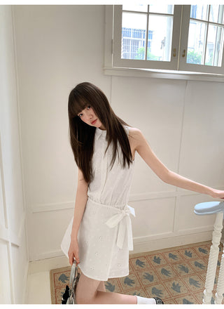 lace-up sleeveless dress