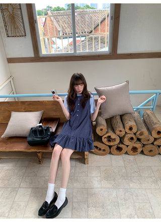 patch plaid dress