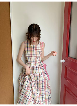 plaid lace dress