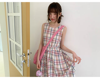 plaid lace dress