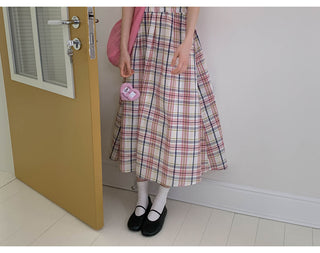 plaid lace dress