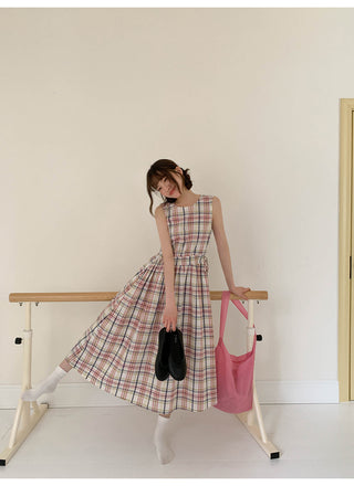 plaid lace dress