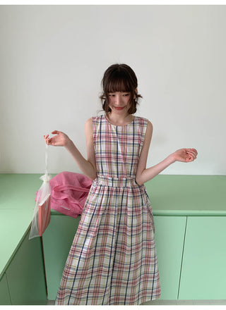plaid lace dress