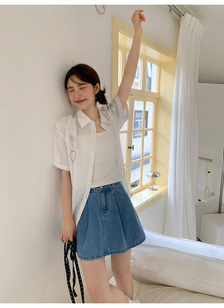 denim a-line skirt