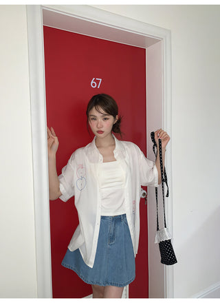 denim a-line skirt