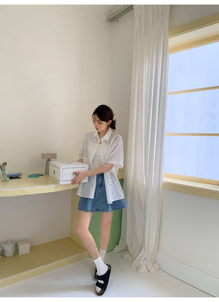 denim a-line skirt