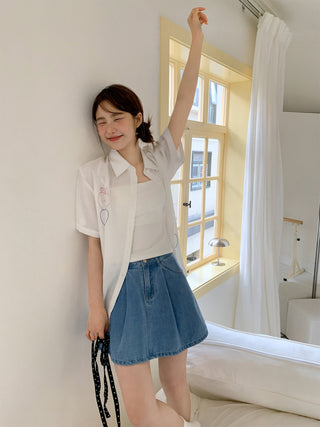 denim a-line skirt