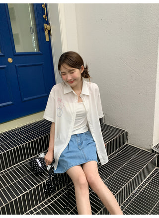 denim a-line skirt