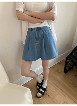 denim a-line skirt