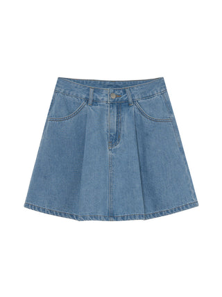 denim a-line skirt