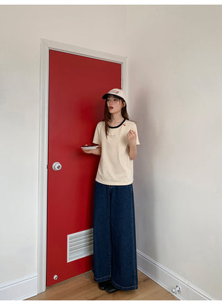 dark cropped jeans