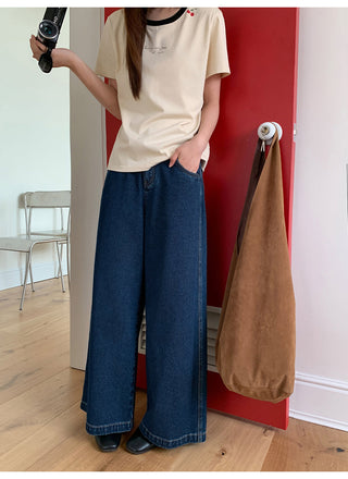 dark cropped jeans