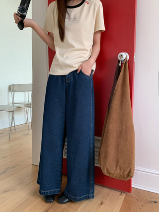 dark cropped jeans