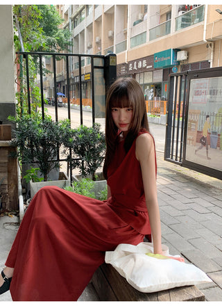 red lace suit