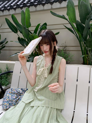 striped lace suit
