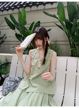 striped lace suit