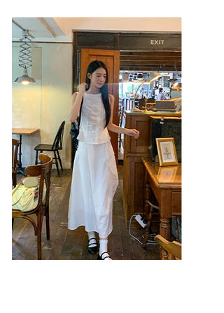 white jacquard Top