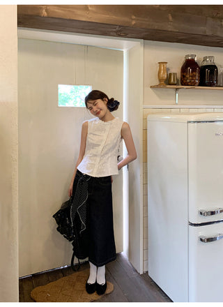 white jacquard Top