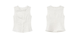 white jacquard Top