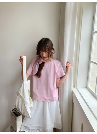 embroidered neck Top
