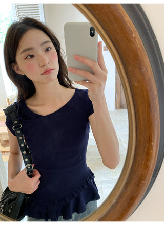 ruffle french Top